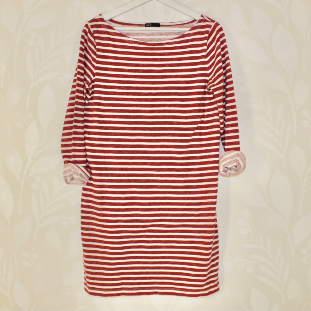 GAP 100% Cotton Shift Dress Striped Sz. M